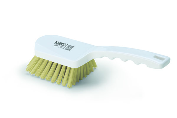 Brush with short handle - White - Hard bristle resistant to high temperatures picture