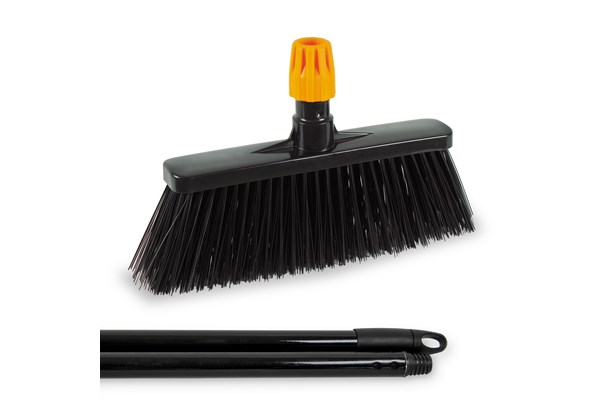 Industrial hard broom with handle picture